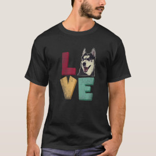 Camiseta Divertido amo a mi perro Husky Siberiano