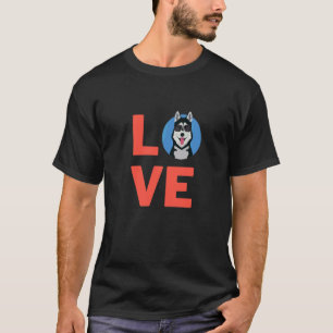 Camiseta Divertido amo al perro cachorro Husky siberiano du