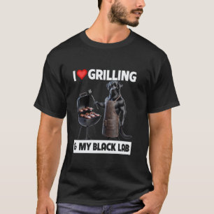 Camiseta Divertido amo asar a la parrilla y mi labrador ret