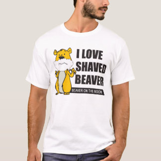 Camiseta Divertido: amo el castor afeitado