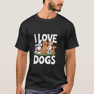 Camiseta Divertido Amo Perros Caniche Retriever Beagle