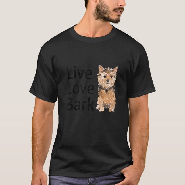 Camiseta Divertido Amor En Vivo Bark Yorkshire Terrier Dog  (Anverso)