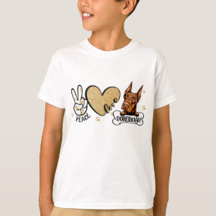 Camiseta Divertido amor por la paz Doberman Perro Lover