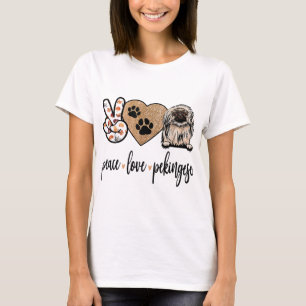 Camiseta Divertido amor por la paz Pekingese Perro Lover