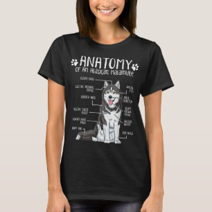 Camiseta Divertido anatomía Alaskan Malamute Perro Lover