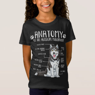 Camiseta Divertido anatomía Alaskan Malamute Perro Lover