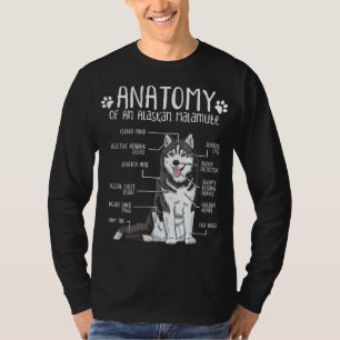 Camiseta Divertido anatomía Alaskan Malamute Perro Lover