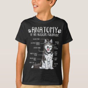 Camiseta Divertido anatomía Alaskan Malamute Perro Lover