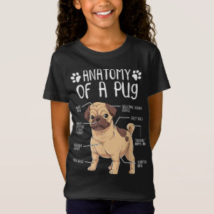 Camiseta Divertido anatomía Pug Dog Pug Lover