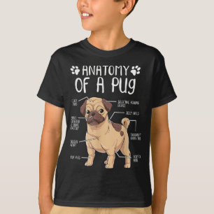 Camiseta Divertido anatomía Pug Dog Pug Lover