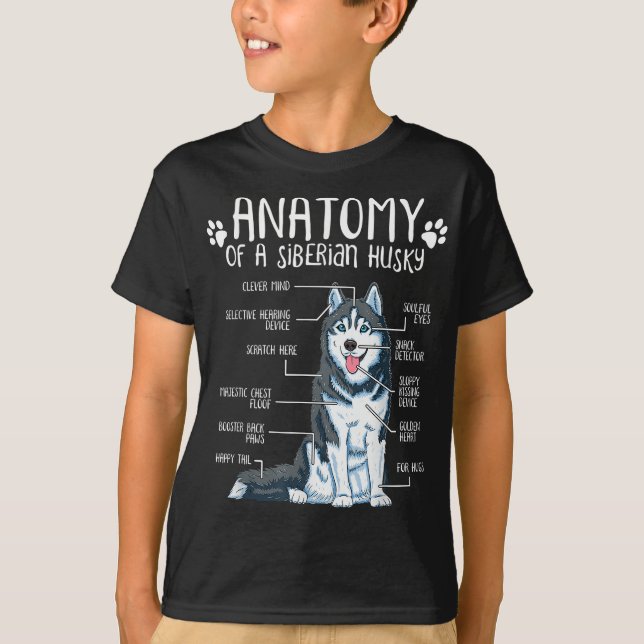 Camiseta Divertido anatomía siberiano Husky Dog Lover (Anverso)