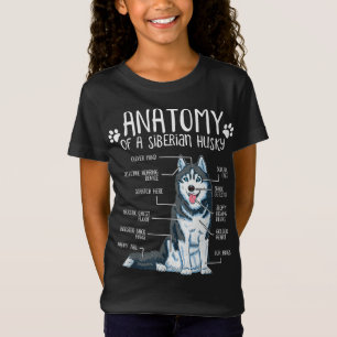 Camiseta Divertido anatomía siberiano Husky Dog Lover