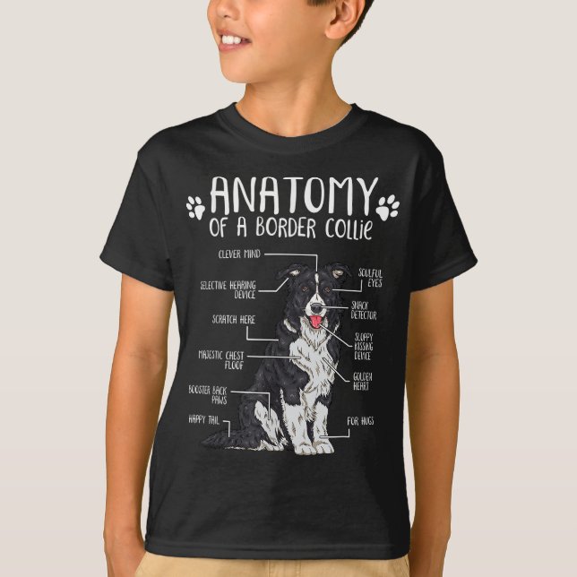 Camiseta Divertido Anatomy Border Collie Dog Lover (Anverso)