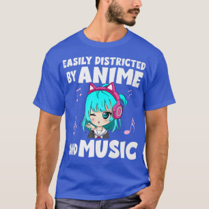 Camiseta Divertido Anime Y Chica De Música Para Teen Chibi