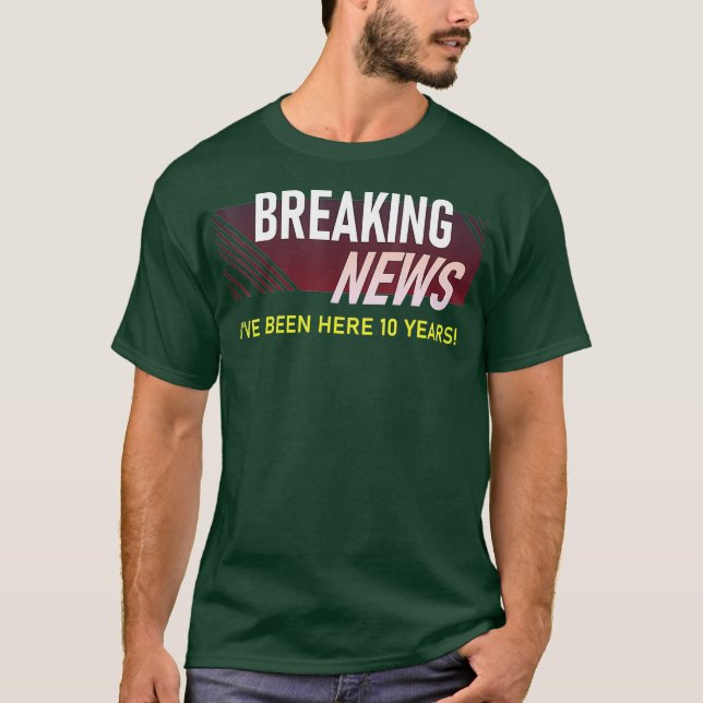 Camiseta Divertido aniversario de trabajo de diez años 10.  (Anverso)