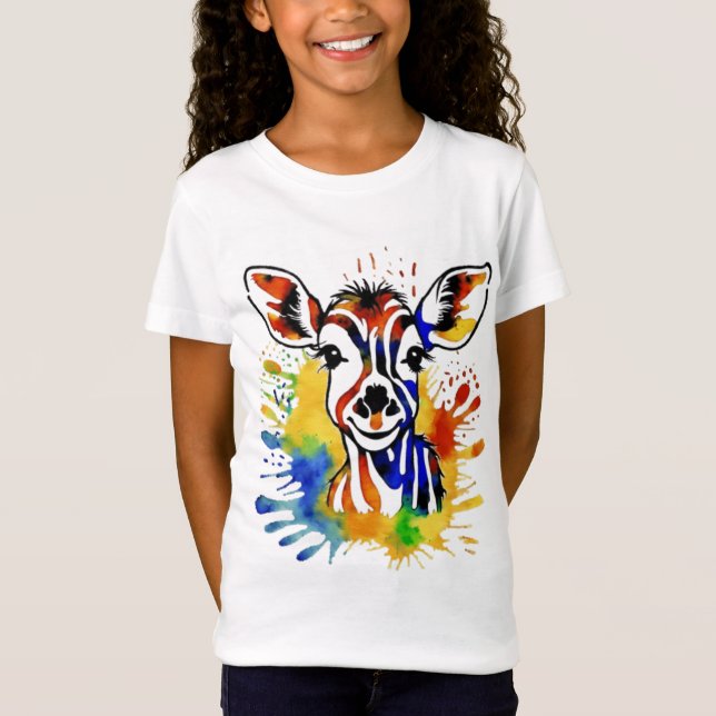 Camiseta Divertido antílope colorido de acuarela (Anverso)
