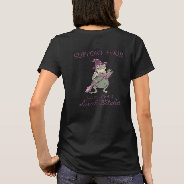 Camiseta Divertido Apoyo a su equipo local de brujas (Reverso)
