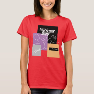 Camiseta Divertido apretón de manos con el botón del codo,