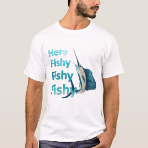 Camiseta Divertido aquí pesque el pez volador a pescado a