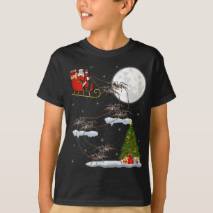 Camiseta Divertido árbol de alumbrado navideño Santa Riding