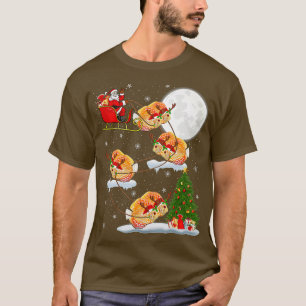 Camiseta Divertido árbol de alumbrado navideño Santa Riding