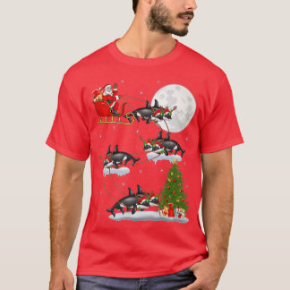 Camiseta Divertido árbol de alumbrado navideño Santa Riding