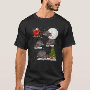 Camiseta Divertido árbol de alumbrado navideño Santa Riding