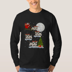 Camiseta Divertido árbol de alumbrado navideño Santa Riding