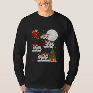Camiseta Divertido árbol de alumbrado navideño Santa Riding
