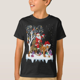 Camiseta Divertido árbol de alumbrado navideño Santa Riding