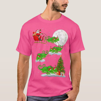 Camiseta Divertido árbol de alumbrado navideño Santa Riding