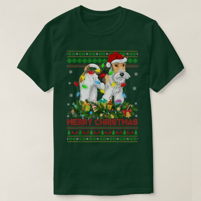 Camiseta Divertido árbol de alumbrado navideño Santa Ugly F (Diseño del anverso)