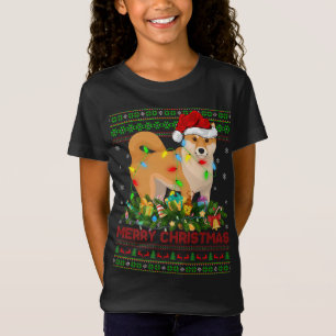 Camiseta Divertido árbol de alumbrado navideño Santa Ugly S
