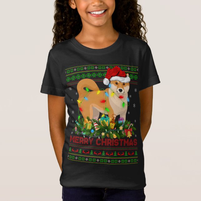 Camiseta Divertido árbol de alumbrado navideño Santa Ugly S (Anverso)