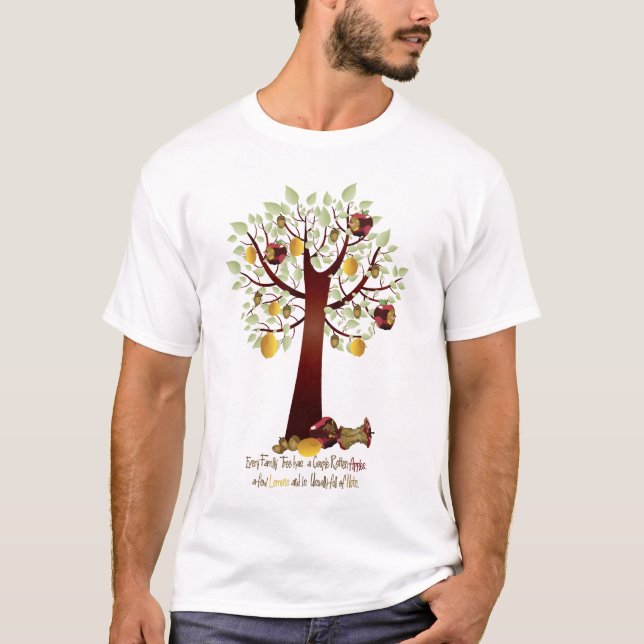 Camiseta Divertido árbol de la familia Apple (Anverso)