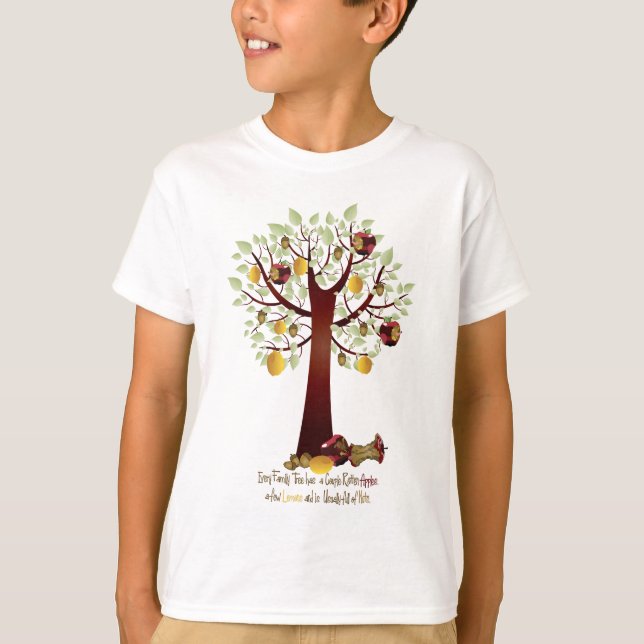 Camiseta Divertido árbol de la familia Apple (Anverso)