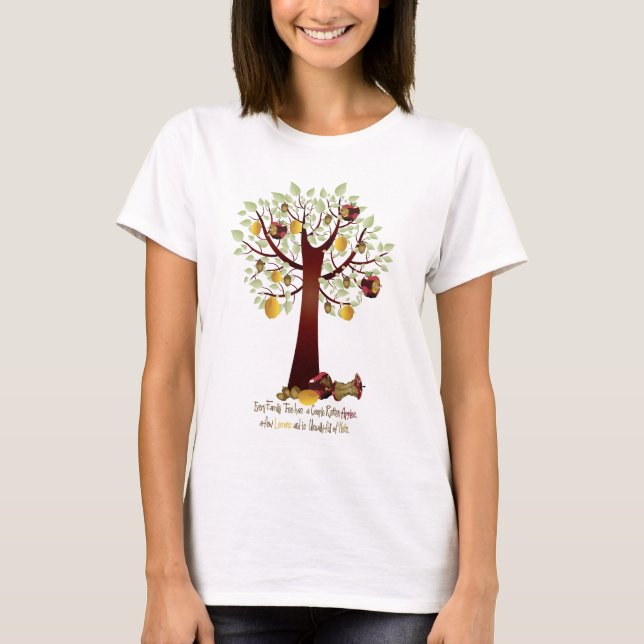 Camiseta Divertido árbol de la familia Apple (Anverso)
