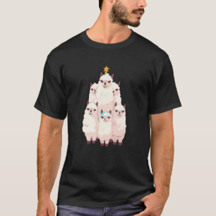 Camiseta Divertido árbol de Llama con Navidades enciende na