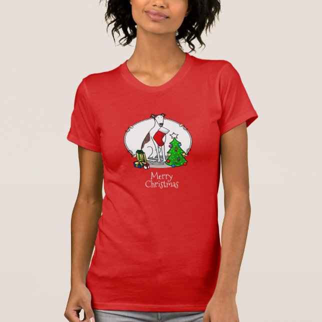 Camiseta Divertido árbol de navidad 2 perro gallo (romano l (Anverso)