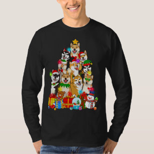 Camiseta Divertido árbol de navidad chiba inu ilumina a per
