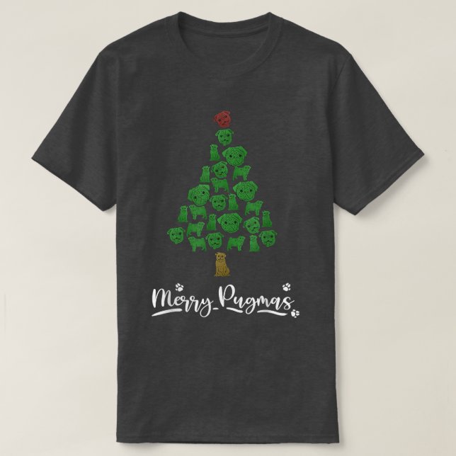 Camiseta Divertido árbol de Navidad con cerdos de cerdo (Diseño del anverso)