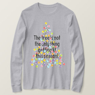 Camiseta Divertido árbol de navidad con luz