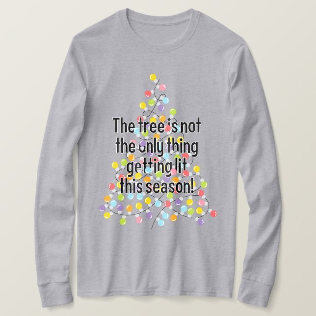 Camiseta Divertido árbol de navidad con luz (Anverso del diseño)