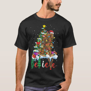 Camiseta Divertido árbol de navidad de gran pie ilumina Nav