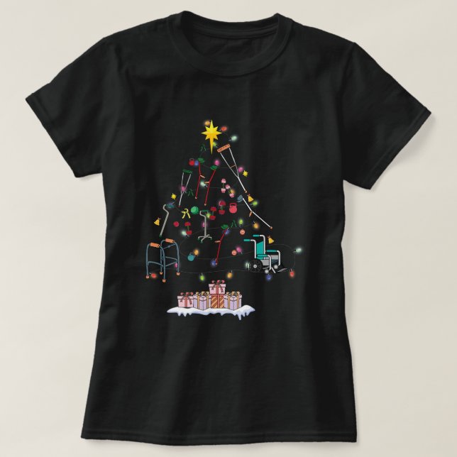 Camiseta Divertido Árbol de Navidad de Terapia Física para  (Diseño del anverso)