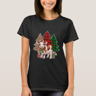 Camiseta Divertido árbol de navidad de vacas navideñas navi