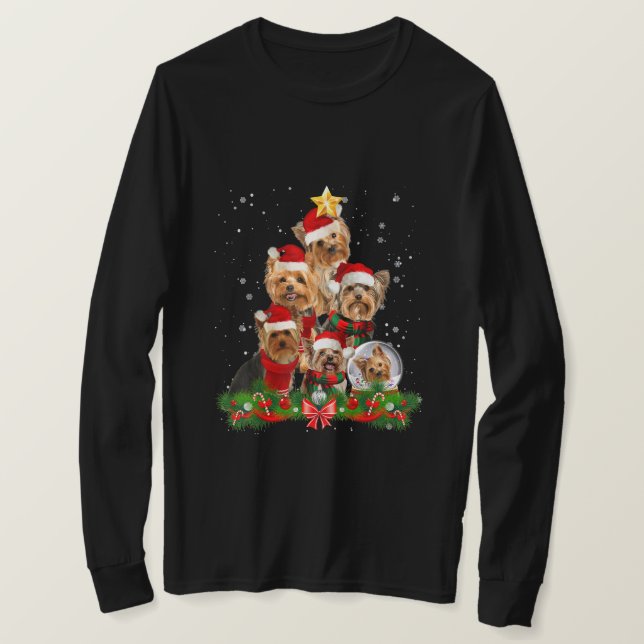 Camiseta Divertido árbol de navidad del perro horrible en Y (Anverso del diseño)