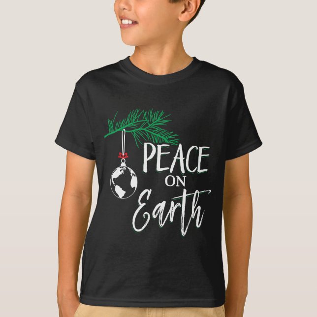 Camiseta Divertido árbol de Navidad enciende una paz fea má (Anverso)