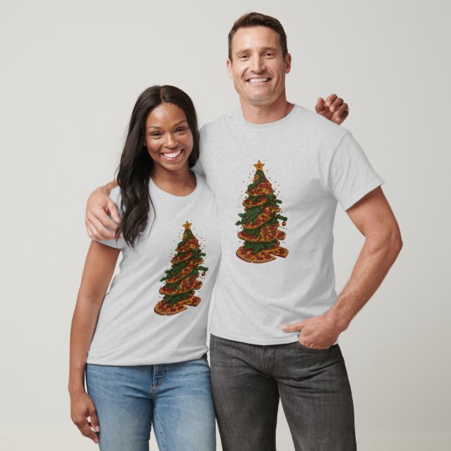 Camiseta Divertido Árbol de Navidad Pizza (Unisexo)