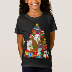 Camiseta Divertido árbol de Navidad Poodle iluminan a un pe